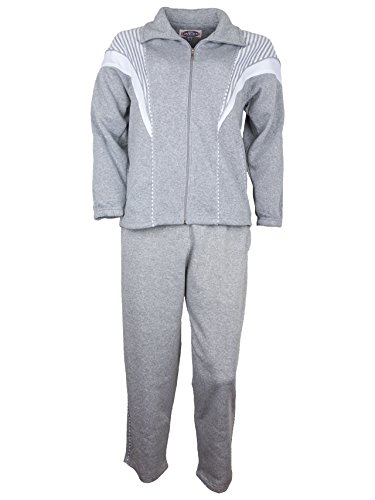 Paris Damen Baumwolle Jogginganzug - Grau, Groesse: 3XL