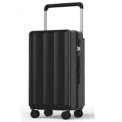 YAOSHER Universeller Trolley-Koffer, Trolley, Stoßdämpfung in mehreren Stufen verstellbar und Stummschaltung, mit USB-Schnittstelle, geeignet für Reisen (Schwarz, 24 Zoll), Schwarz , 24 inches