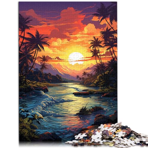 Puzzle für farbenfrohe, Sonnenuntergangslandschaft, 1000 Teile, Holzpuzzle, jedes Teil ist einzigartig – anspruchsvolles, unterhaltsames Familienspiel, 1000 Teile (50 x 75 cm)