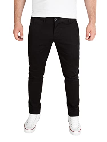 WOTEGA - Adriano Stretch Chinohose Männer Hosen Chino Herren Schwarz, (Black 194008), W31/L30