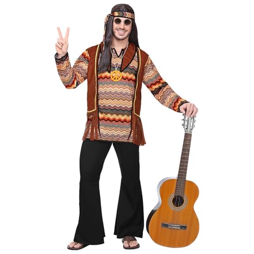 "HIPPIE" (shirt with vest, pants, headband, necklace) - (XXL)