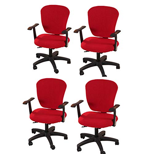 Rysmliuhan Shop Stuhlbezug Stretch stuhlhussen kaufen Sitzbezüge für stühle Stretch Stuhlhussen Esszimmer Stuhl abdeckungen Stuhl Protektoren abdeckungen Set of 4,red