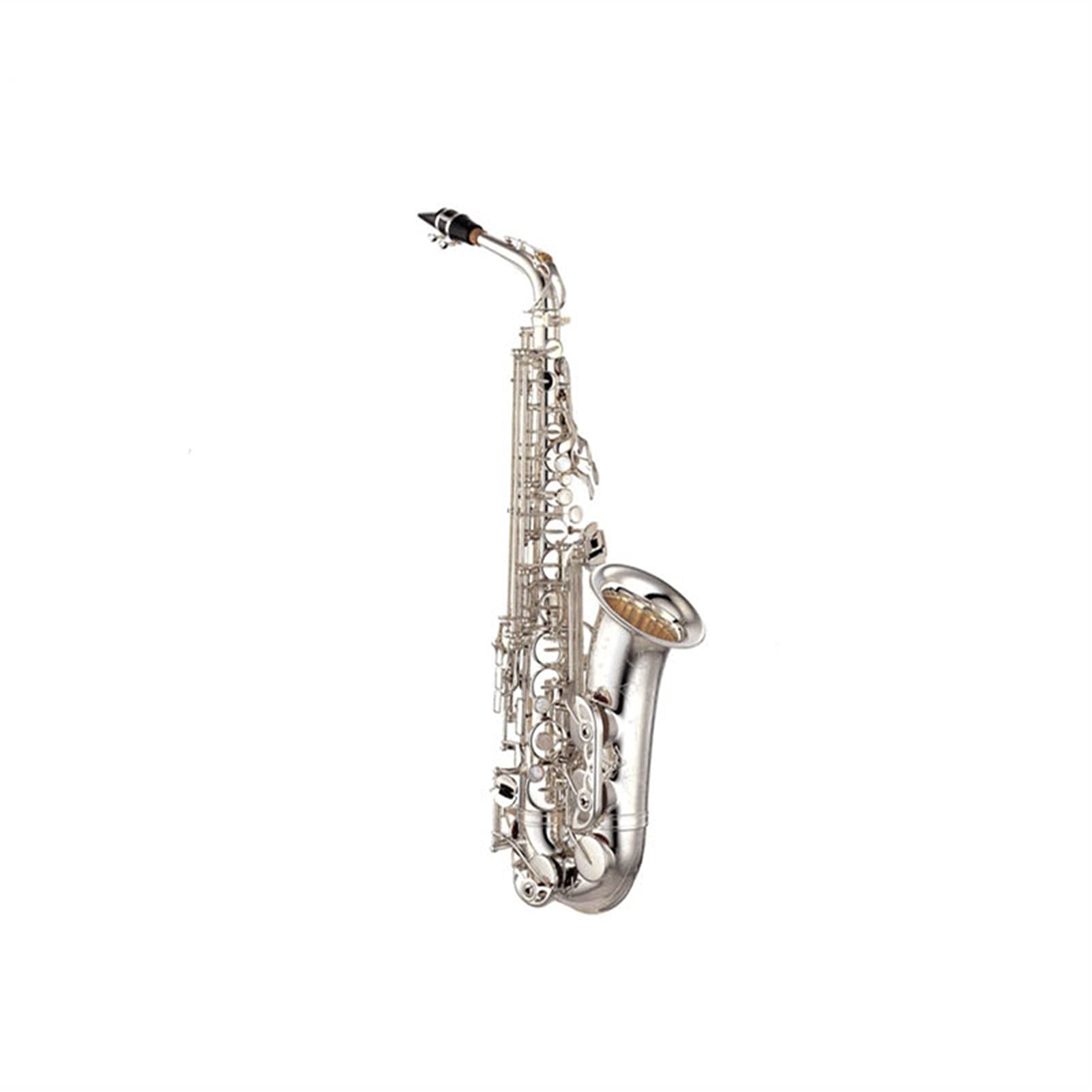 Professionelles Alto Drop E Saxophon Gold Altsaxophon mit Band Mundstück Reed Aglet (Farbe: Silber)