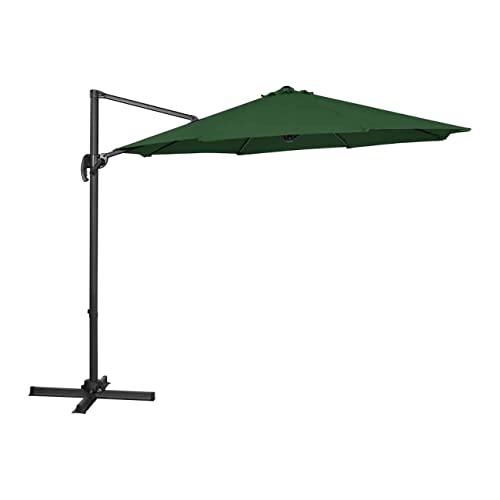 Uniprodo UNI-UMBRELLA-2R300GR-N | Ampelschirm | Sonnenschirm | Grün rund Ø 300 cm neig- und drehbar | Gartenschirm | Terrassenschirm | Sonnenschutz für Balkon, Terrasse & Garten | Pendelschirm