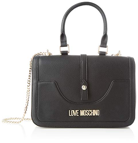 Love Moschino Damen Jc4210pp0a Umhängetasche, Schwarz (Black Pebble), 10x20x28 Centimeters