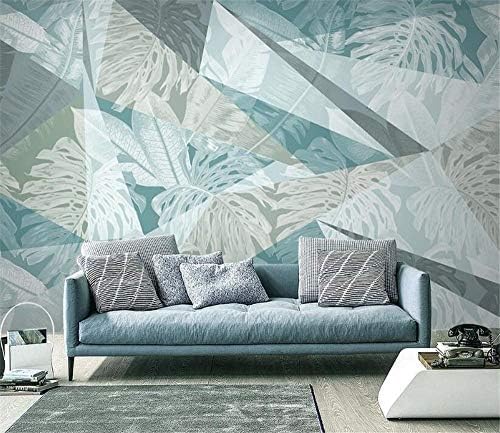 XLMING Tropical Leaf Geometry Küche Esszimmer Arbeitszimmer Wohnzimmer TV Hintergrund Wand 3D Tapete-250cm×170cm