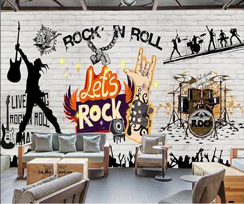 tyujlkjddlf Tapete Wandbild 3D Benutzerdefinierte Backsteinmauer Sound Rock Bar Ktv Hintergrundwand-450Cmx300Cm