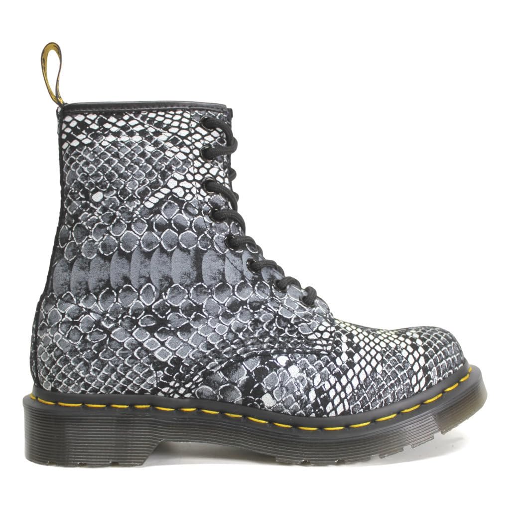 Dr. Martens Damen 1460 Printed Leather Black White Stiefel 41 EU