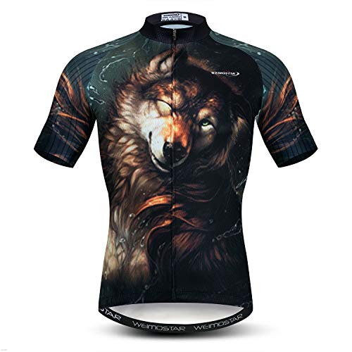 Hotlion 3D Herren Radtrikot Mountainbike Kurzarm S-XXXL, Cd8541, L Brust 96/102 cm