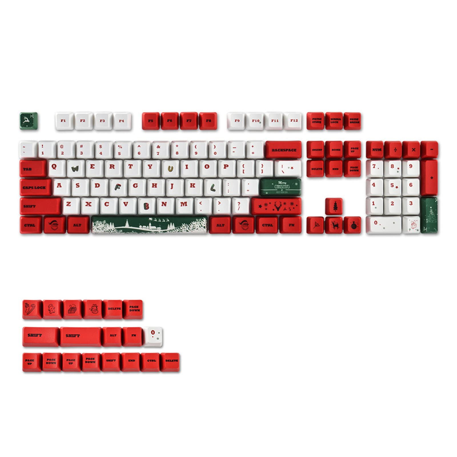 Keycaps Weihnachtstastenkappen, Farbsublimation, personalisierbar, OEM-Tastenkappe für mechanische Tastatur-MX-Schalter