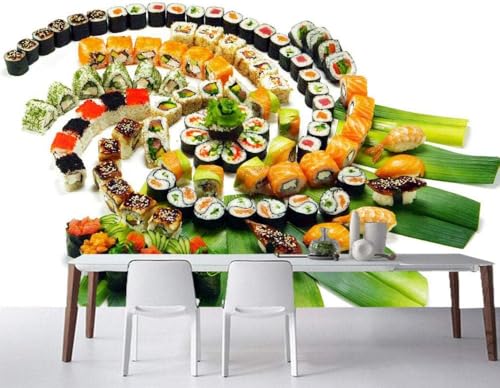 Meeresfrüchte Sushi Gourmet 3D Tapete Poster Restaurant Schlafzimmer Wohnzimmer Sofa TV Dekorative Wand-250cm×170cm