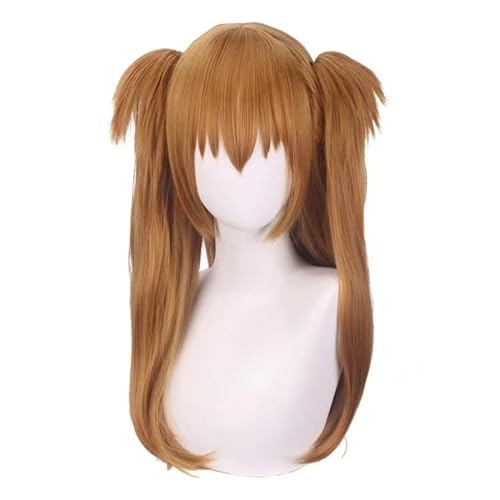 WCCNKK NEON GENESIS EVANGELION Asuka Langley Soryu Cosplay Perücke, Braunes 70 Cm Langes Haar, Mit Kostenloser Perückenkappe,Halloween Kostüm Perücke, Für Party Karneval Weihnachten