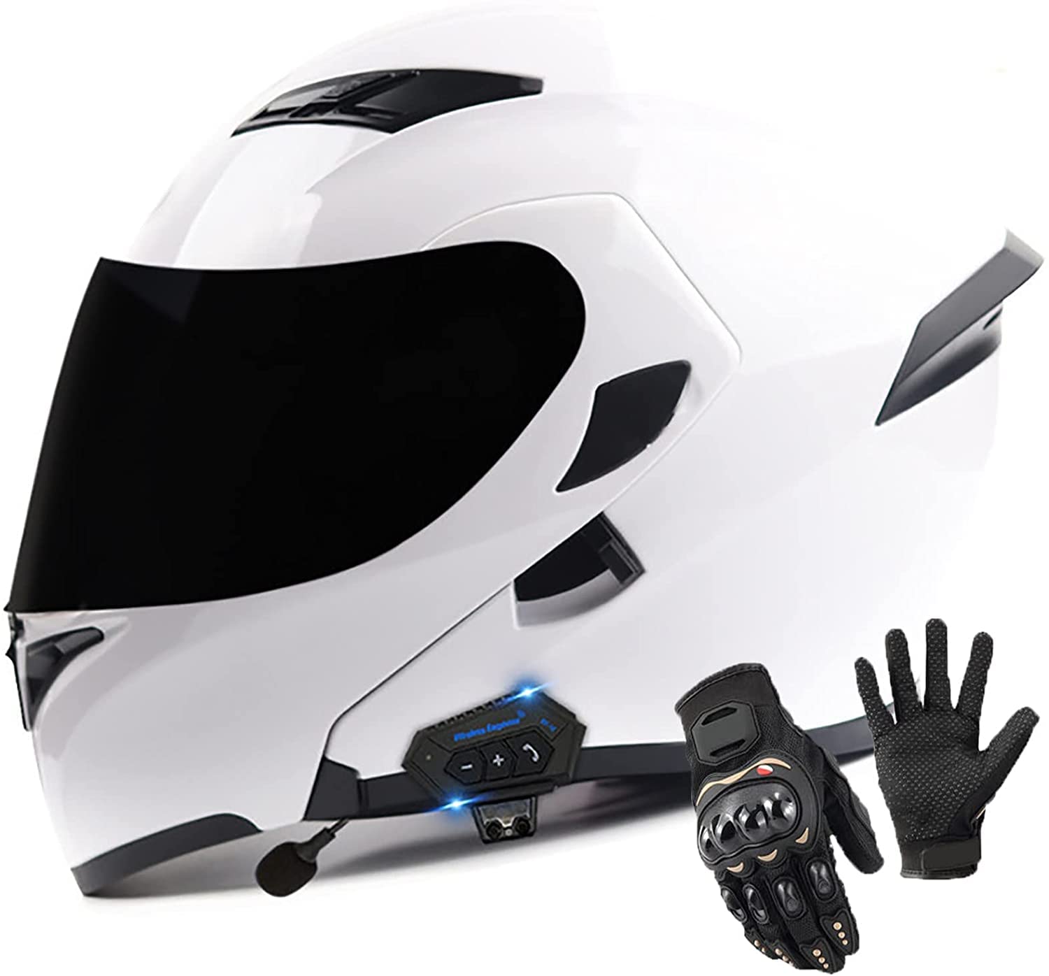 Motorradhelm Klapphelm Bluetooth Helm,ECE Zertifiziert Modularer Helm Doppelvisier Motorrad Integralhelme Roller-Helm Scooter-Helm Mofa-Helm,Eingebautes Mikrofon Automatic Answer