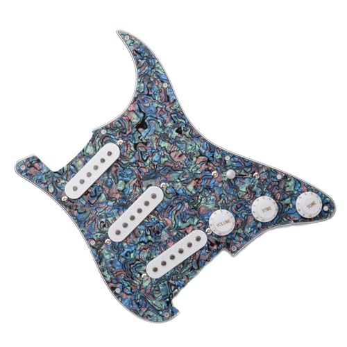 Standard-Pickguard-Tonabnehmer 11-Loch-SSS-Single-Coil-Schlagbrett für E-Gitarre mit vorverdrahtetem Gitarrenzubehör (Color : 3/4)