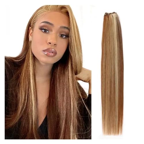 Human Hair Bundles Brasilianische glatte Haarwebart-Bündel, 35,6–71,1 cm, Höhenverhältnis, Remy-Haarverlängerungen, 100 g/Stück human hair weave (Size : 3Pcs/Lot, Color : P8-24_17INCHES)