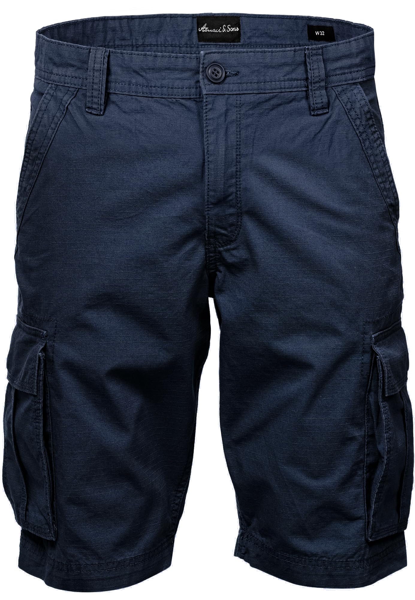 Amaci&Sons Herren Cargoshorts Männer Kurze Bermuda Hose Regular Fit 7027 Navyblau W40