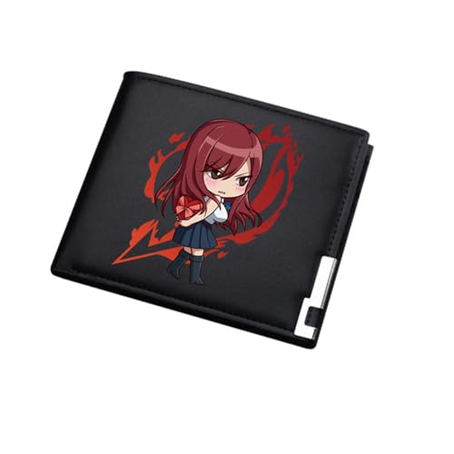 RYNDEX FAI-ry TA-il Wallet Anime, Jugend Karikatur Portemonnaie Klein, PU-Leder Geldbörse Brieftasche Wallet(Color:Black 8)