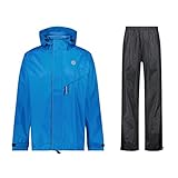 AGU Essential Passat Regenanzug, Regenkleidung Fahrrad Herren & Damen, Wasserdicht & Reflektierend, 100% Recyceltes Polyester, Unisex - XL - Blau