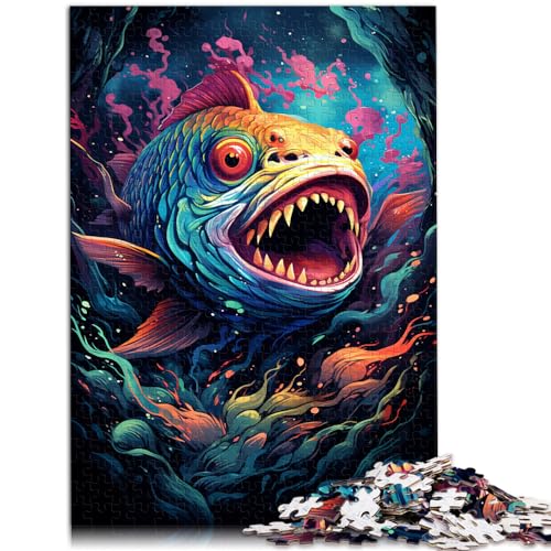 Puzzlespiel Bunter Piranha 1000 Teile für Erwachsene Geschenke Holzpuzzle Familienspiel Stressabbau Schwieriges Herausforderungspuzzle 1000 Teile (50 x 75 cm)