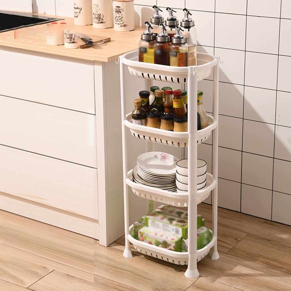 YIHANSS Küchen-Organizer, 2–4-stufiger Duschcaddy, Eckregal, rostfrei, Duschregalständer aus Kunststoff für Badezimmer, Badewanne, Duschwanne (Farbe: Weiß (2 Stück), Größe: 35,5 x 25 x 82 cm) (Weiß (