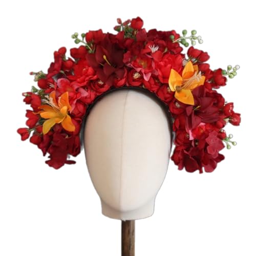 Buntes Blumen Stirnband Kronen Haarkranz Hochzeit Party Kostüm Kopfschmuck Für Braut Frauen Mädchen Strand Haar Accessoire Personalisierter Charme