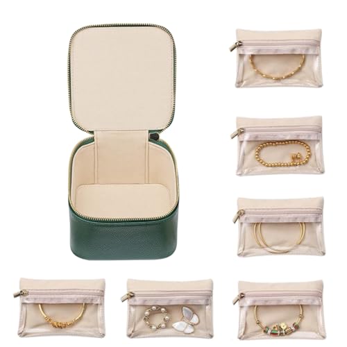 Ranuw Schmucketui Mit 6 Fächern Kleine Schmuck Display Box Stilvoller Schmuck Organizer Elegantes Geschenk Für Frauen