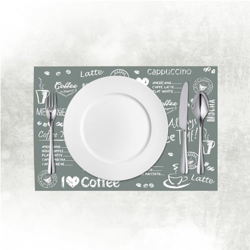 Mank Tischset aus Airlaid Uni | Tischsets 40 x 30 cm für Gastronomie und Feiern |100 Stück | Coffee Time (Anthrazit)