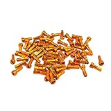 Speiche Orange Nippel 14G 2,0 14mm Superleichte Nippel aus Aluminiumlegierung mit rundem Kopf, stark for Rennrad-Mountainbike-Räder (Color : 50pcs, Size : 14mm)