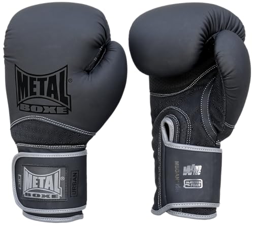 METAL BOXE Unisex – Erwachsene Gants de Boxe Entraînement Urban 10 oz Boxhandschuhe, Schwarz