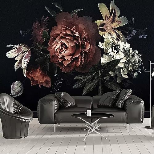 XLMING Einfache Pfingstrose Handgemalte Blume 3D Tapete Home Dekoration Wohnzimmer Sofa Schlafzimmer Tv Hintergrund Wand-250cm×170cm