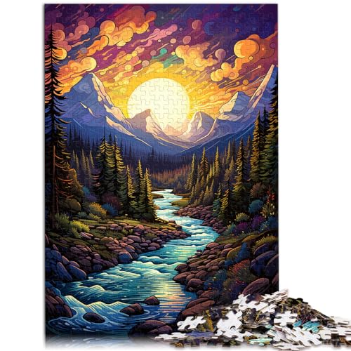 Spiel-Geschenk-Puzzle, Fantasievolle, farbenfrohe Flusslandschaft, 1000-teiliges Puzzle, Holzpuzzle, Lernpuzzle, Familienspiel und Geschenk für die ganze Familie (50 x 75 cm)