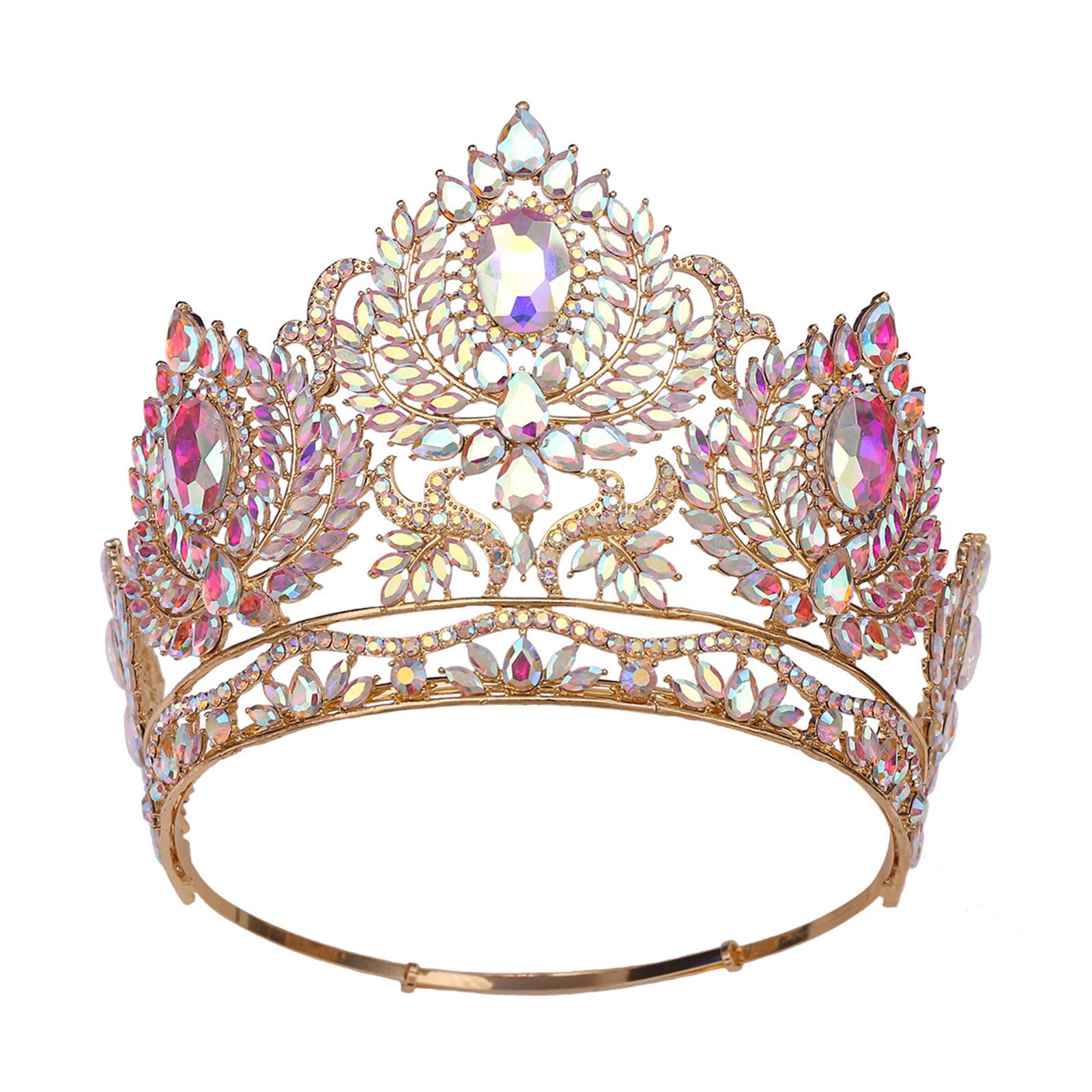 Meiliyizu Luxuriöse Tiaras mit Kristallbesatz, zarte Kristallkronen für Damen, stilvolle Tiaras mit Verzierungen