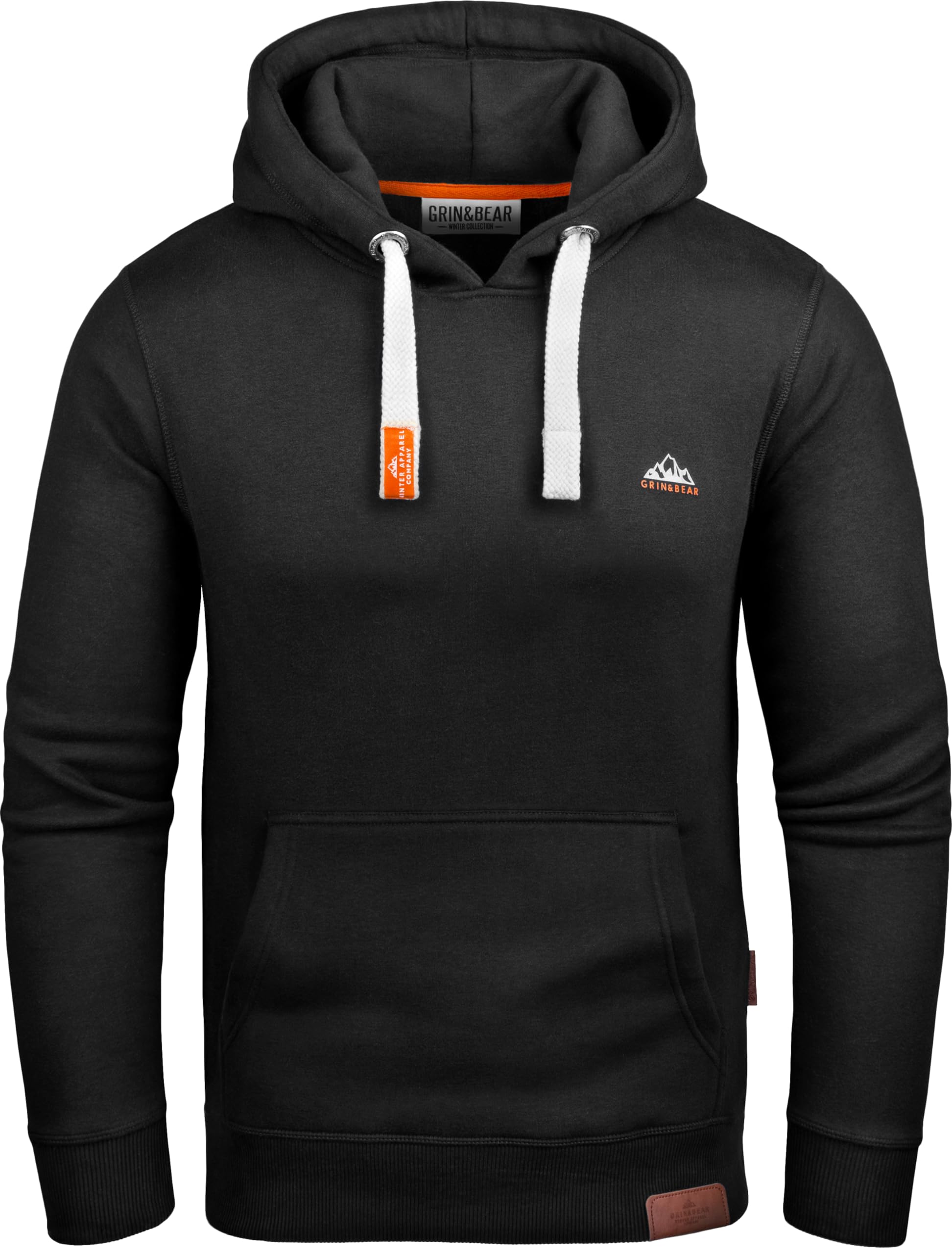 Grin&Bear Herren Kapuzenpullover schwarz, XL, GEC023