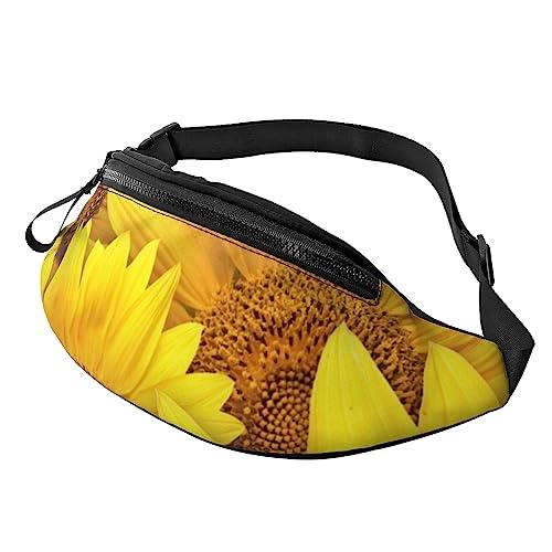 HSJFS Runner Bull Skull Printed Sports Crossbody Waist Bag Casual Chest Bag, Sonnenblumen, gelbe Blumen, Einheitsgröße