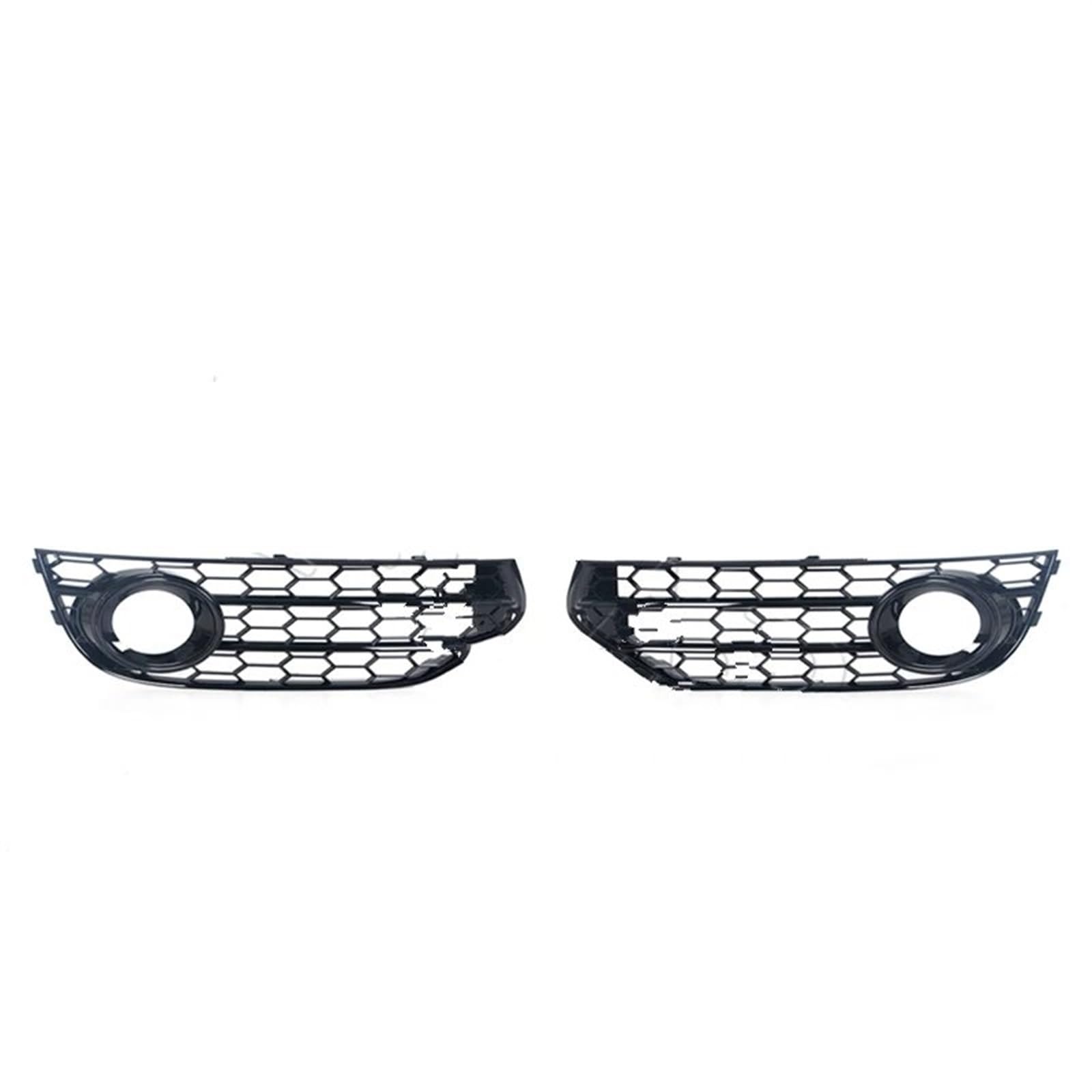 Frontgrills Für Für A4 B8 B8.5 Für ALLROAD 2009-2015 8K0807681J01C 8K0807682J01C Front Stoßstange Waben Kühlergrill Nebel Licht Abdeckung Rahmen Front Bumper Grille(Schwarz)