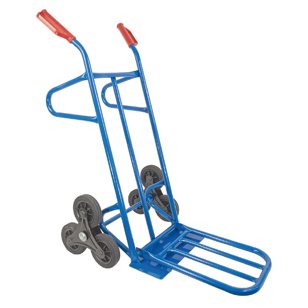 Trestles S20A blau Sackkarre klappbar 200kg Treppensteiger Vollgummireifen Sternräder Transportkarre Sackkarren Treppensackkarre Treppenkarre | große Schaufel | Sicherheitsgriffe | Stahl