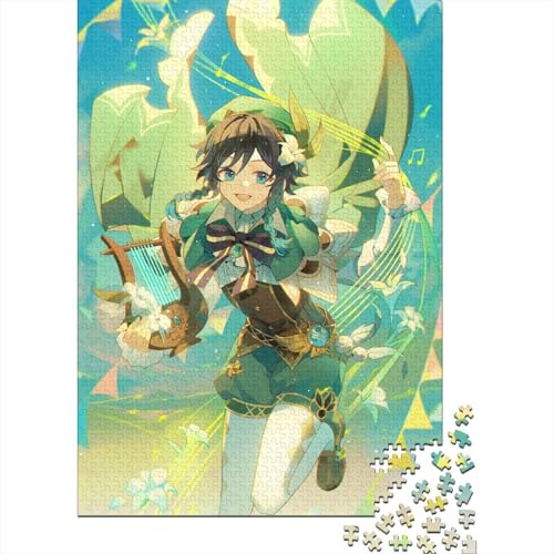 Kunstpuzzle für Erwachsene 1000 Teile Genshin Impact für Erwachsene Schwierige Puzzles Weihnachtsgeburtstagsgeschenk für Erwachsene Teenager (Größe: 75x50cm)