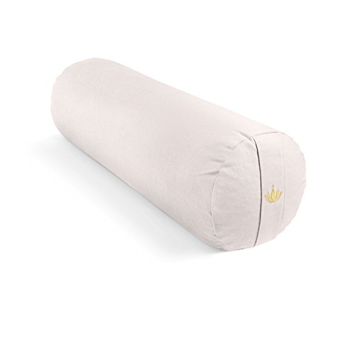 Lotuscrafts Yogarolle für Yin Yoga Ø24 cm - Yoga Rolle mit Dinkelfüllung - Waschbarer Bezug aus Baumwolle - Yoga Bolster Rolle für Restorative Yoga - GOTS Zertifiziert