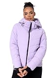 MARIKOO Winterjacke Damen (XS-3XL) - Wasserabweisend, Warm, Kapuze abnehmbar, Winddicht - Steppjacke, Frauen - Stehkragen, 4 Taschen, verlängerter Zipper - Light Lilac L