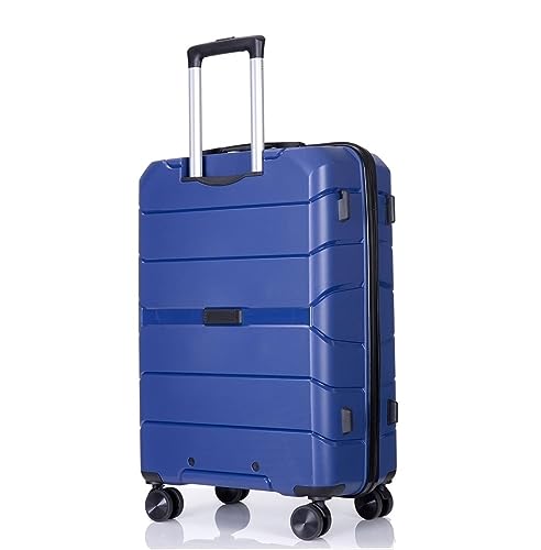 Koffer Trolley Reisekoffer Gepäck Mit Rollen, PP-Gepäcksets, Leichter Koffer Mit TSA-Schloss, Reisegepäck Koffer Gepäck Rollkoffer (Color : Navy, Size : 20in)