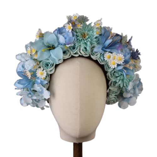 Buntes Blumen-Stirnband, Krone, Haarkranz, Hochzeit, Party, Kostüm, Kopfschmuck für Braut, Damen, Mädchen, Strand, Haarschmuck, Frühlingsblumen-Haarbänder