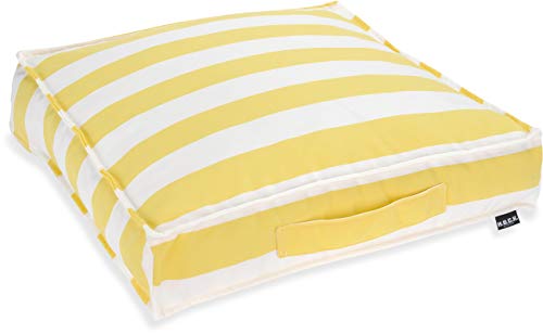 H.O.C.K. Matratzenkissen Outdoor 50x50x10cm Classic Streifen (50 x 50 x 10 cm, Gelb Yellow)