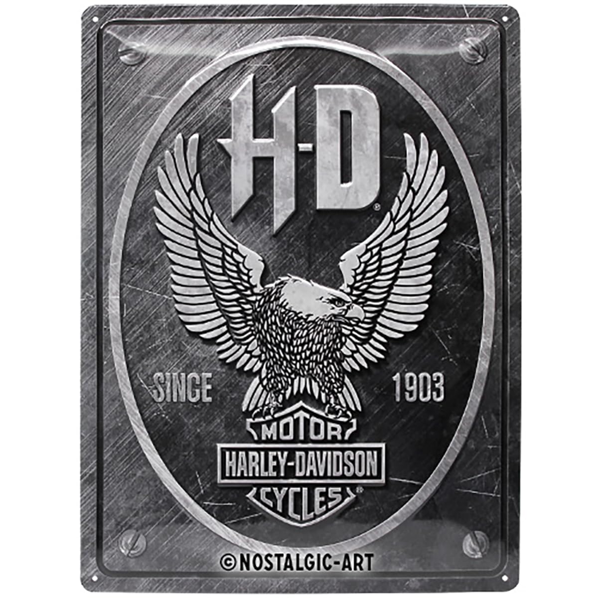 Nostalgic-Art Retro Blechschild, 30 x 40 cm, Harley-Davidson – Metal Eagle – Geschenk-Idee für Biker, aus Metall, Vintage Design