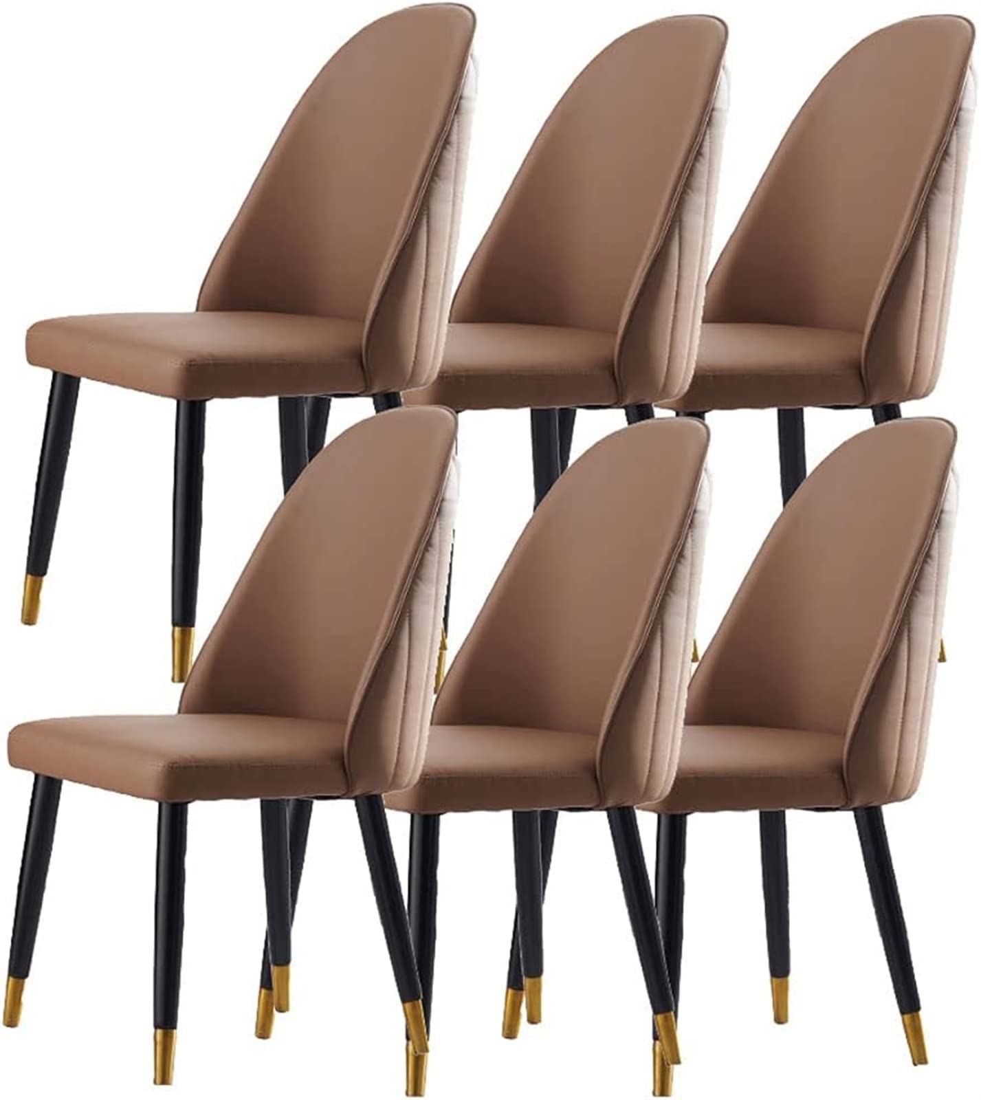 TBSZCM FSOZDBBPL 6er-Set, Stuhl, modernes Design, Mikrofaser-Lederstühle, weich gepolsterter Sitz für Büro, Lounge, Esszimmer, Schlafzimmer, Heimstuhl Run forward