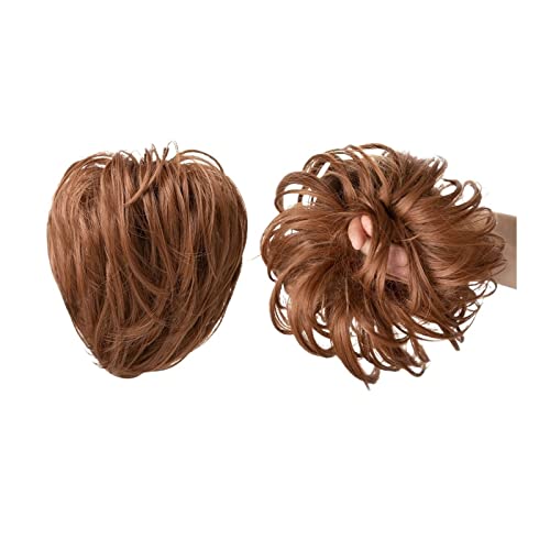 Haarteil Haargummi Glattes Haarknoten Haarteil Synthetische Messy Bun Haargummis mit elastischem Gummiband Hochsteckfrisur Dutt Verlängerung Pferdeschwanz Haarteile for Frauen Haarknoten (Color : Lig