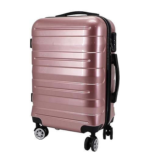 Habrur Rollkoffer Koffer Trolley Aufgegebenes Hardside-Gepäck Mit 4 Spinnerrädern, Leichter Koffer Für Männer Und Frauen Koffer Gepäck Reisekoffer (Color : Rose Gold, Size : 24inch)