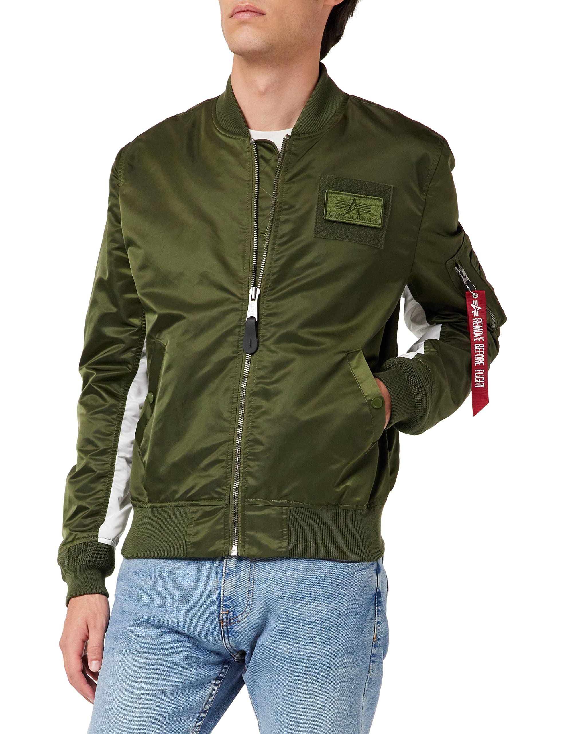 Alpha Industries Herren MA-1 TT Custom Bomberjacke, Dark Green, L