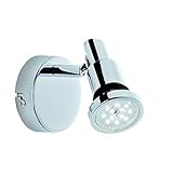 Briloner Leuchten - LED Spot, Wandspot, Badleuchte, Badlampe, IP44, Strahler dreh- und schwenkbar, 1x GU10, 4 Watt, 400 Lumen, 3.000 Kelvin, Chrom, 80x106mm (DxH), 2992-018