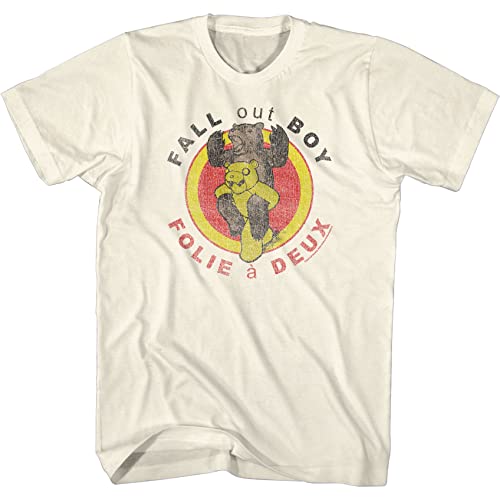 Fall Out Boy Rock Band Folie A Deux Cover Erwachsene Kurzarm T-Shirt Grafik Tees, Natürlich, XL