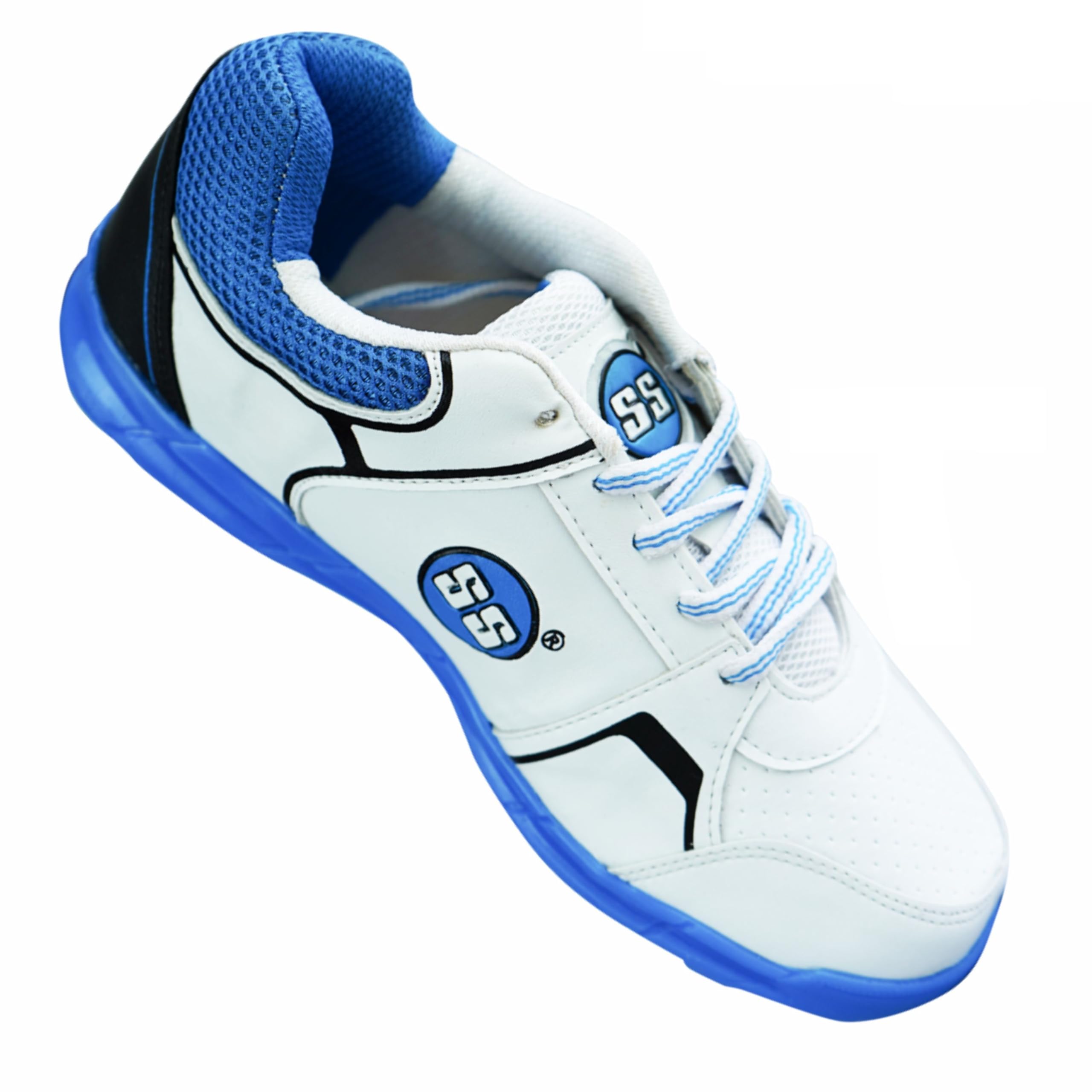 SS Herren Josh Cricket-Schuhe, White & Blue, 35.5 EU Weit